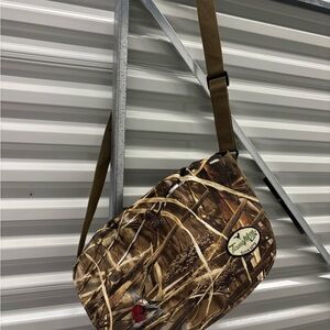 Timberland Tan and Brown Messenger Bag with Adjustable Strap